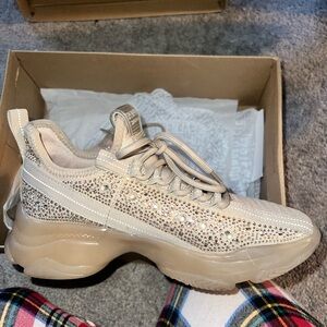 Embellished Beige Sneakers